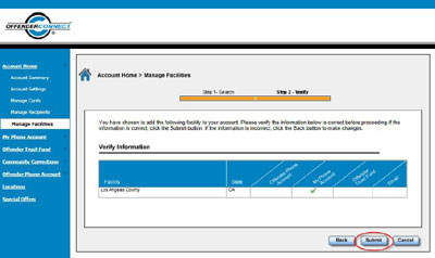 verifying facility on connectnetwork